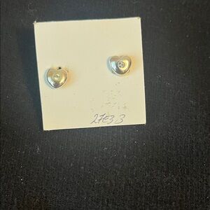 Silver Heart Stud Earrings